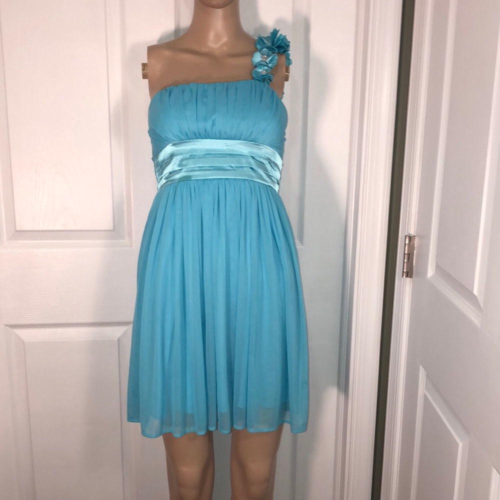 Sequin Hearts Blue Dress. S